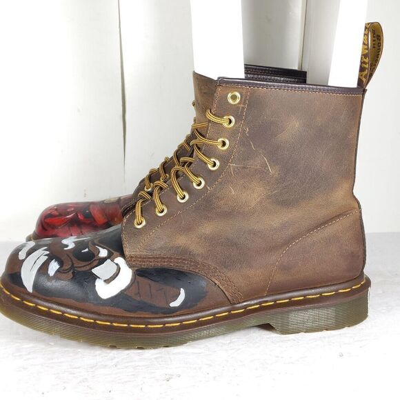 Dr.Martens Men\'s 1460 US12 Crazy Horse Leather Hand Painted LaceUp Combat Boots main image 5